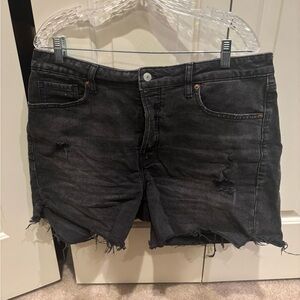 Old Navy Charcoal Distressed Jean Shorts
